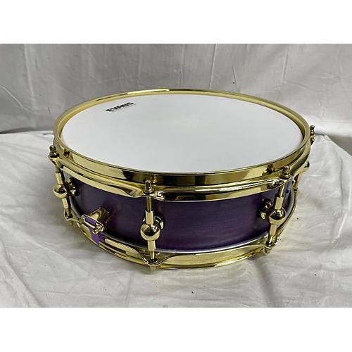 Kings Custom Drums Used 2024 Kings Custom Drums 5X14 Mardi Gras Maple Snare Drum Purple Stain Silver Sparkle Purple Stain Silver Sparkle 8