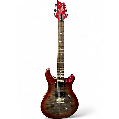 Used 2024 PRS SE Custom 24 Electric Guitar Charcoal Cherry Burst Solid Body Electric Guitar