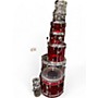 Used 2024 Pearl 9 Piece CRYSTAL BEAT RED AND WHITE ACRYLIC Drum Kit RED AND WHITE ACRYLIC