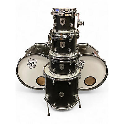 Used 2024 SJC Drums 6 Piece USA CUSTOM Satin Black Drum Kit