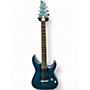 Used 2024 Schecter Guitar Research C1 Platinum Transparent Midnight Blue Solid Body Electric Guitar Transparent Midnight Blue