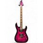 Used 2024 Schecter Guitar Research Omen Extreme 6 Pink Solid Body Electric Guitar Pink