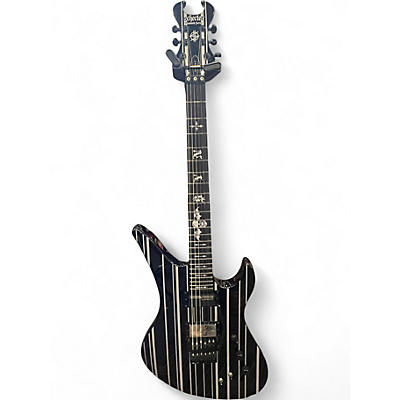 Used 2024 Schecter Guitar Research Synyster Gates Signature Custom S Black with Silver Pinstripes Solid Body Electric Guitar