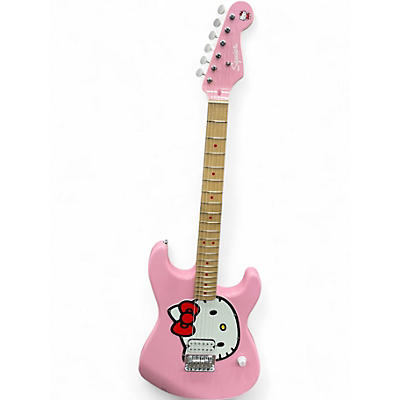 Used 2024 Squier Hello Kitty Stratocaster Pink Solid Body Electric Guitar