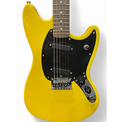 Used 2024 Squier SONIC MUSTANG Graffiti Yellow Solid Body Electric Guitar