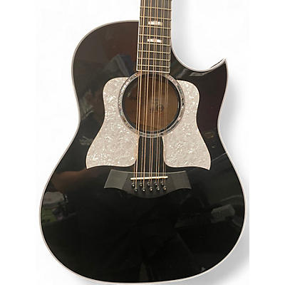 Used 2024 Taylor CUSTOM GP Black and White Acoustic Electric Guitar