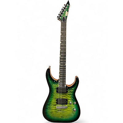 Used 2025 ESP USA HORIZON II DARK LIME SUNBURST Solid Body Electric Guitar