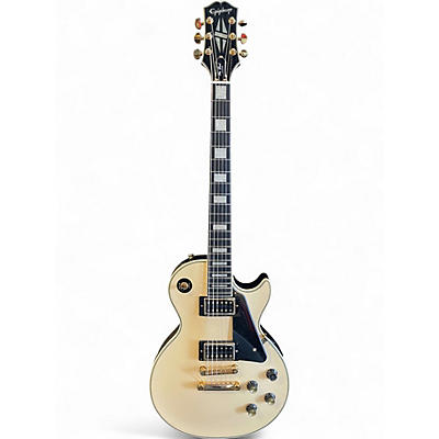 Used 2025 Epiphone Les Paul Custom Blackback Pro Antique Ivory Solid Body Electric Guitar