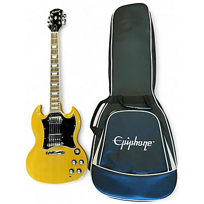 Used 2025 Epiphone SG Standard Yellow Solid Body Electric Guitar