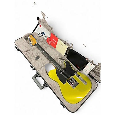Used 2025 Fender American Ultra II Telecaster Black and Yellow Solid Body Electric Guitar
