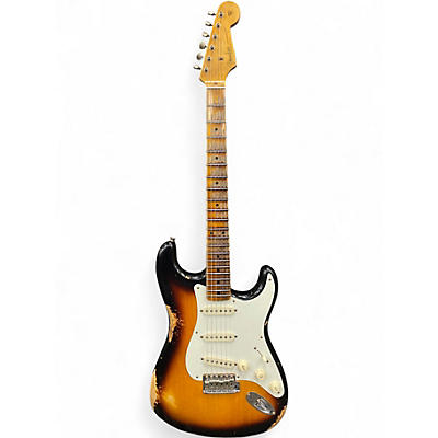 Used 2025 Fender CUSTOM SHOP B4 1957 RELIC STRATOCASTERTR 2 Color Sunburst Solid Body Electric Guitar