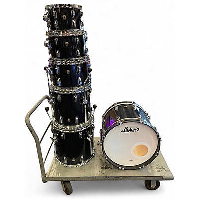 Used 2025 Ludwig 6 Piece Classic Maple hybrid black sparkle Drum Kit