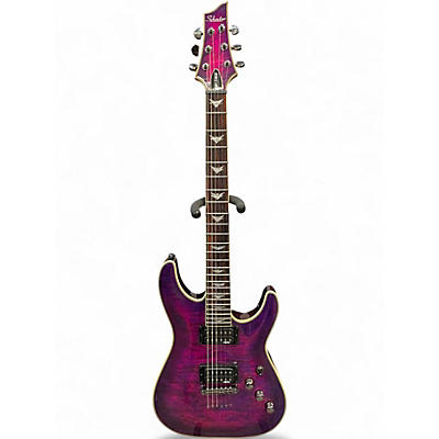 Used 2025 Schecter Guitar Research Omen Extreme 6 Purple Solid Body Electric Guitar