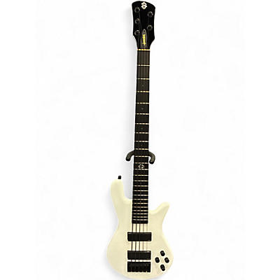 Used 2025 Spector NS Ethos White Sparkle Gloss Electric Bass Guitar