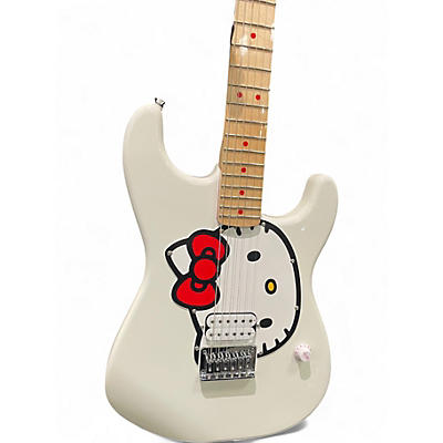 Used 2025 Squier Hello Kitty Stratocaster Single Humbucker White Arctic White Solid Body Electric Guitar