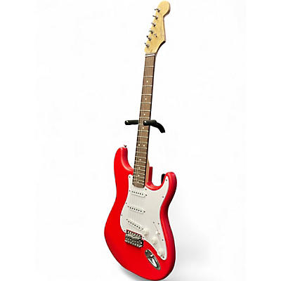 Used 2025 Squier stratocaster debut matte red Solid Body Electric Guitar