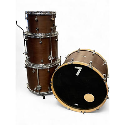 Used 7drums 4 Piece Custom Mahogany 4 Piece Shell Pack 24/13/16/18 Mahogany Drum Kit