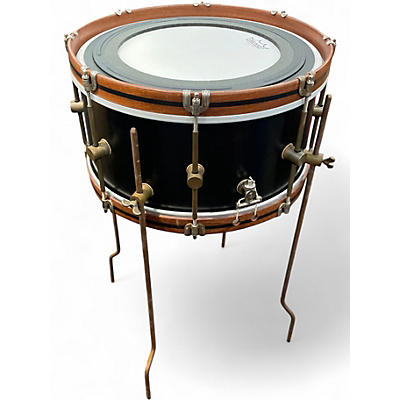Used A & F Drum Co 16in Mahogany Club Black Snare Black Drum