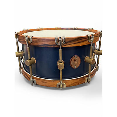 Used A&F Drum  Co 14in Club Maple/ Teak Snare Chandler Blue Drum