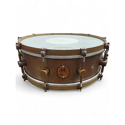 A&F Drum  Co Used A&F Drum  Co Raw Brass Snare Patina Drum