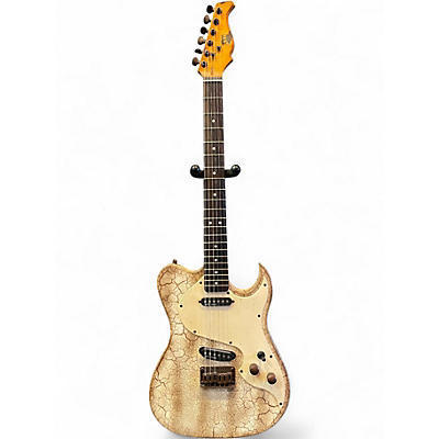 Used AXL Badwater Eldorado Relic White Solid Body Electric Guitar