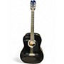 Used AXL JOHNSON Black and White Acoustic Guitar Black and White