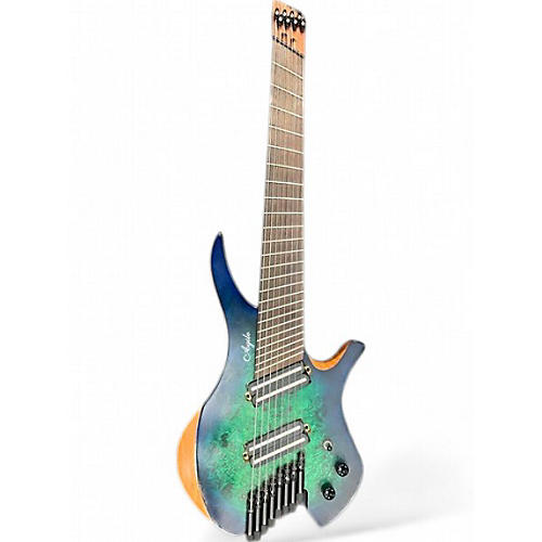 Used Agile Chiral Nirvana 8 Green Blue Burst Solid Body Electric Guitar Green Blue Burst