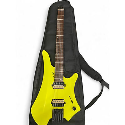 Used Agile EXOGENESIS HEADLESS 6 STRING NEON YELLOW Solid Body Electric Guitar