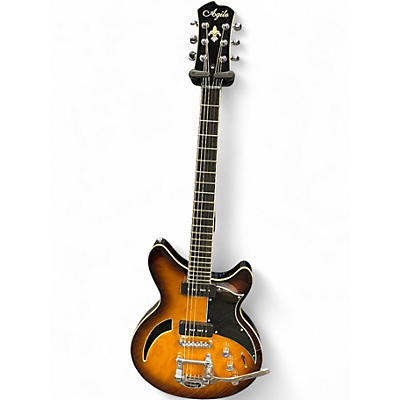 Used Agile HARM 1 BIGSBY 2 Tone Sunburst Hollow Body Electric Guitar