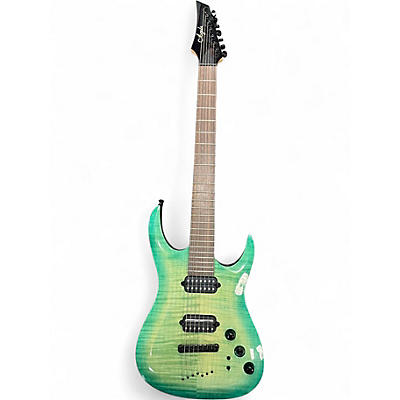 Used Agile INTERCEPTOR 7 STRING ELECRIC GREEN Solid Body Electric Guitar