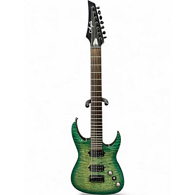 Used Agile Septor 725 7 String Emerald Green Solid Body Electric Guitar