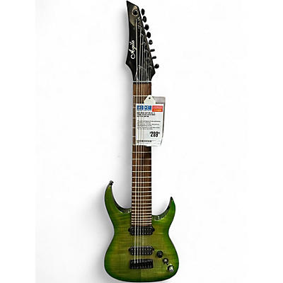 Used Agile Septor 827 8 String Green Solid Body Electric Guitar