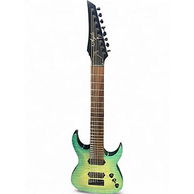 Used Agile Septor 827 8 String Ocean Blue Burst Solid Body Electric Guitar