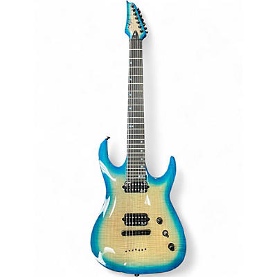 Used Agile Septor Elite 727 Ocean Blue Burst Solid Body Electric Guitar