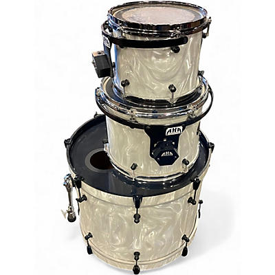 Used Aha 3 Piece Custom 3 Piece Kit White Pearloid Drum Kit