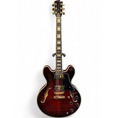 Used Aio SEMI HOLLOW Red Burst Hollow Body Electric Guitar