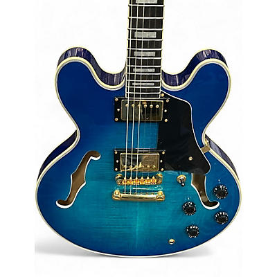 Used Aio SH-335 Blue Hollow Body Electric Guitar