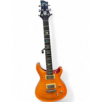 Used Aio Wolf W400 Trans Amber Solid Body Electric Guitar