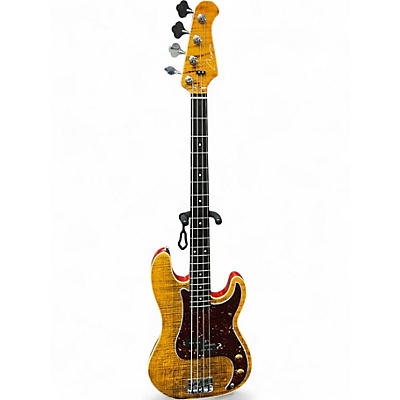 Used Aio pb4 tiger amber Electric Bass Guitar