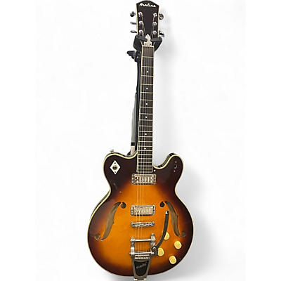 Used Airline H74 DLX 2 Color Sunburst Hollow Body Electric Guitar