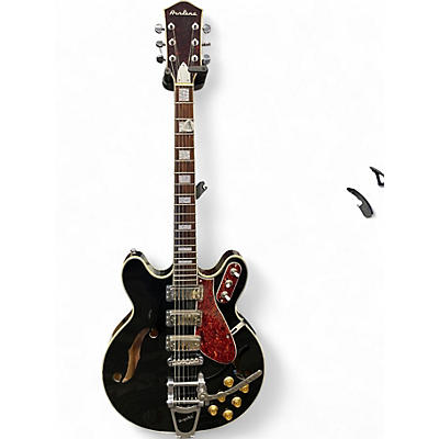 Used Airline H77 Black Hollow Body Electric Guitar