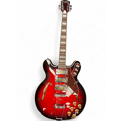Used Airline H78 Cherry Sunburst Hollow Body Electric Guitar