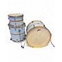 Used Ajp Custom Drums 3 Piece Custom 3-piece Walnut Stripe Blue Drum Kit Blue