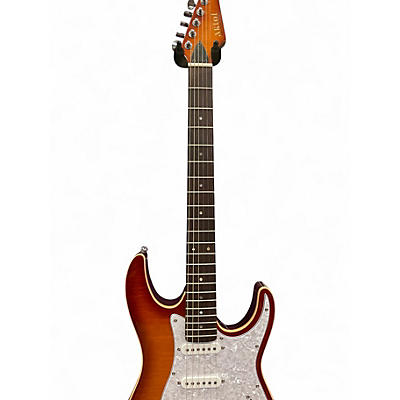 Used Aklot Strat style veltrix series 3 Color Sunburst Solid Body Electric Guitar