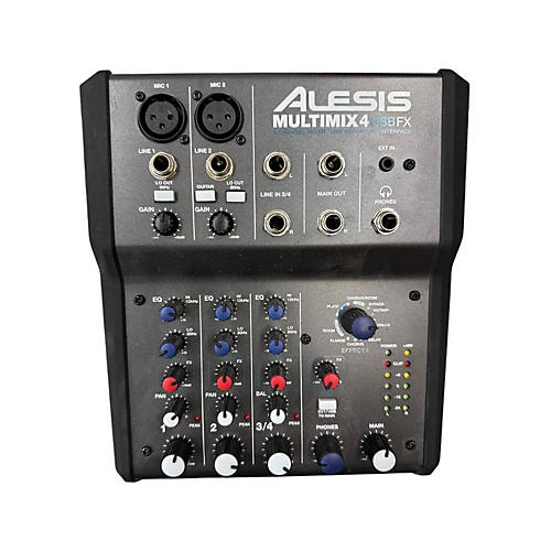 Alesis Used Alesis MultiMix 4 USB FX 4-Channel Unpowered Mixer