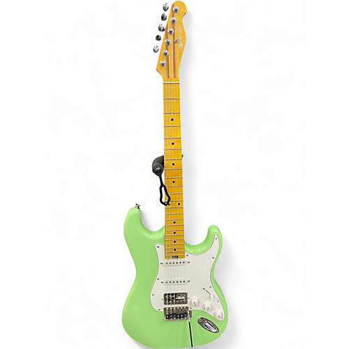 Used Allen Eden S Style Green Solid Body Electric Guitar Green