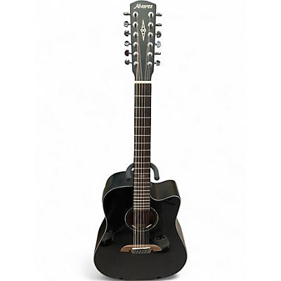 Used Alvarez AD60-12CEBK MATTE BLACK 12 String Acoustic Electric Guitar