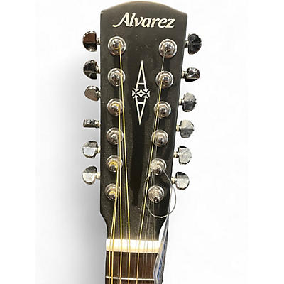 Used Alvarez AD6012cebk Black 12 String Acoustic Guitar
