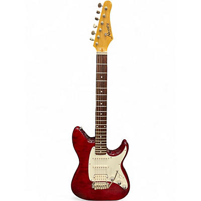 Used Alvarez AE20 Crimson Red Trans Solid Body Electric Guitar