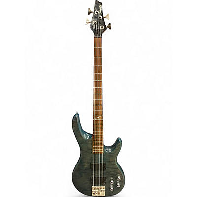 Used Alvarez AE800 TRANS BLUE GREEN Electric Bass Guitar